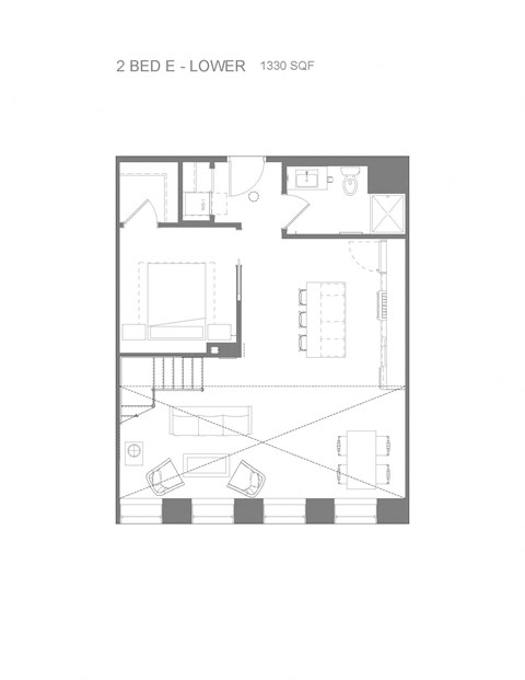Floor plan for 2 beds, 2 baths, 1360 sqft